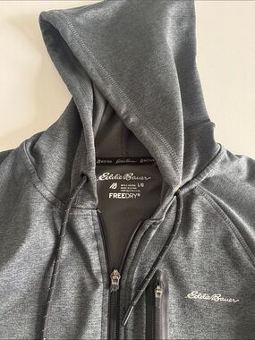 Eddie Bauer Charcoal Full-Zip Hooded Sweater Jacket